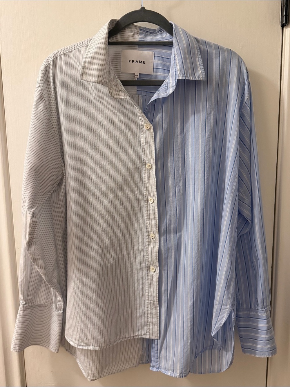 FRAME Le Mix Oversized Cotton Shirt - Picture 8 of 15